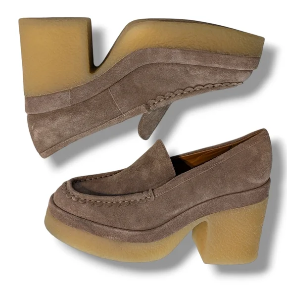 NWOB Marc Fisher LTD. Lina Slip On Platform Loafer Pumps In Taupe, Size 8.5 - Picture 2 of 9